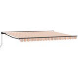 vidaXL Retraktilna tenda Večbarvni trak 450x300 cm blago - - Oranžna - 32.62 - 450x300 cm - 2025- | Shoptok.si