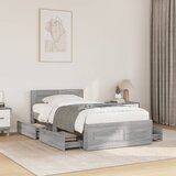 Furnova Posteljni okvir z vzglavjem siva sonoma 90x200 cm inž. les, (21934336) Cene