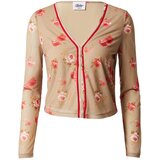 Bella x ABOUT YOU Pletena jopa 'Sarah' temno bež / oliva / rdeča | Shoptok.si