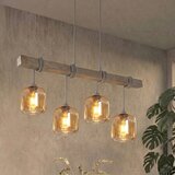 Brilagi Luster na sajli WOOD GLASS 4xE27/60W/230V borovina/siva/dimljeno braon | Eponuda.com