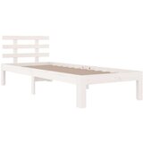  Posteljni okvir bel iz trdnega lesa 75x190 cm 2FT6, (20905710) | Shoptok.si