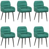 vidaXL Jedilni stoli 6 pcs Žamet Turkizna 59 x 59,5 x 90 cm, (5000296643) Cene