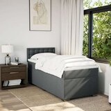 vidaXL Box spring postelja z vzmetnico temno siva 90x200 cm blago | Shoptok.si