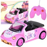 Ružičasti kabriolet na daljinsko upravljanje za lutke, sa svjetlima | shoptok.hr