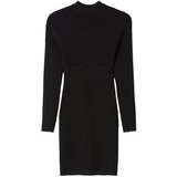 Bershka Pletena obleka črna | Shoptok.si
