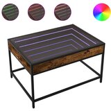 vidaXL Stolić s beskonačnim LED svjetlima boja hrasta 70x50x41 cm | shoptok.hr