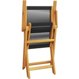 vidaXL 3-dijelni bistro set od polipropilen i masivnog drva crni | shoptok.hr
