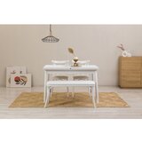 Hanah home Oliver 28 - Ex White Extendable Dining Table & Chairs Set (4 Pieces) | ePonuda.com