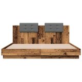  Okvir kreveta s uzglavljem s uzglavljem Staro drvo 200 x 200 cm | shoptok.hr