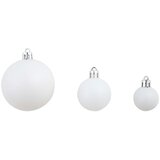  Set božićnih kuglica 100 komada 3/4/6 cm bijeli/sivi | shoptok.hr