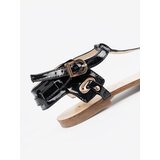 Shelvt Black flat sandals in flip-flop style | Shoptok.si
