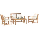  Sjedeća garnitura za vrt 4 pcs Prirodna Čvrsto teak drvo | Eponuda.com