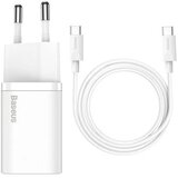 Baseus zidni punjač tip C Super Si PD 25W + kabel tip C na tip C bijeli TZCCSUP-L02 | shoptok.hr