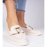 D/CEO marka niezdefiniowana Beige women's moccasins with elegant decoration Viletta | ePonuda.com