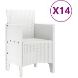  Vrtni set za objed 15 pcs Bijelo Polt ratan | shoptok.hr