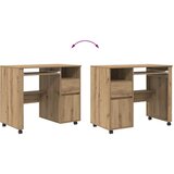  Stol s kotačićima s ladicama Umjetnički hrast 91 x 50 x 77 cm | shoptok.hr