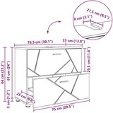 vidaXL kopalniška omarica s predalom artisan hrast 76.5 x 35 x 64 cm | Shoptok.si