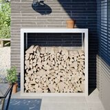  Stalak za drva za ogrjev bijeli 100x40x100 cm čelični | shoptok.hr