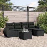 vidaXL 6-dijelni set vrtnih sofa s jastucima crni od poliratana | shoptok.hr