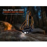 Fenix HM60RV20 - prigušiva LED punjiva čelna lampa LED/USB 4000mAh IP68 1600lm 292h narandžasta | Eponuda.com