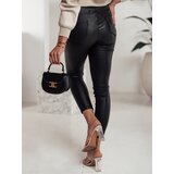 DStreet Spodnie damskie SKINLOVE skórzane z wysokim stanem czarne | shoptok.hr