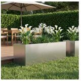 vidaXL Vrtna saksija Srebrna 100 x 30 x 30 cm Nehrđajući čelik - Nehrđajući čelik 100 x 30 x 30 cm 1 | shoptok.hr