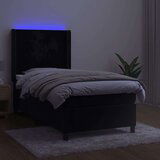  Krevet box spring s madracem LED crni 90x190 cm baršun | shoptok.hr