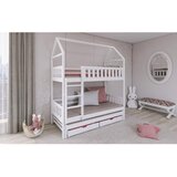 Molarem Home Drveni dječji krevet na kat Iga s tri kreveta i ladicom - bijeli - 200x90 cm - Bez madraca | shoptok.hr
