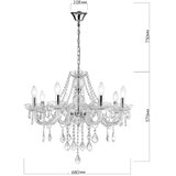  Luster na lancu CRISTALLO 8xE14/60W/230V sjajni hrom | Eponuda.com