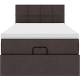 vidaXL Otomanski posteljni okvir z vzmetnico rjav 80x200 cm blago, (21608572) | Shoptok.si