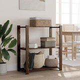 vidaXL Stalak za pohranu s 3 razine crni 80x38x90 cm masivna borovina | Eponuda.com