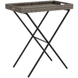  The Living Store Zložljiva miza s pladnjem siva 65x40x75 cm poli ratan - Zložljiva Miza S Pladnjem, (21498552) | Shoptok.si
