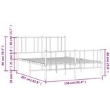 Metalni okvir kreveta uzglavlje i podnožje bijeli 150 x 200 cm | shoptok.hr