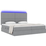  LED krevet za pohranu s madracem Svjetlosiva 200 x 200 cm | Shoptok.si