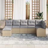  Set vrtnog kauča set od 7 bež ratan vrtni kauč pravokutni | shoptok.hr