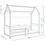  dječji krevet MIKI - 160*80 cm - svijetlo drvo | shoptok.hr