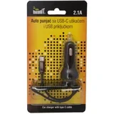 Punjač, auto, sa USB i USB type C priključkom, 2.1A - AUTO PUNJAČ SA USB C