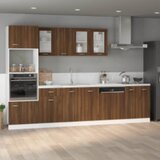 vidaXL Omara za mikrovalovno pečico rjav hrast 60x57x207 cm inžen. les | Shoptok.si