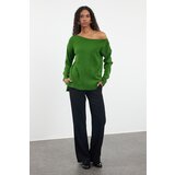 Trendyol Green Wool Boat Neck Basic Knitwear Sweater | Shoptok.si