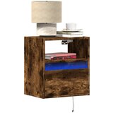 vidaXL Stenska TV omarica z LED lučkami dimljeni hrast 41x31x45 cm Cene