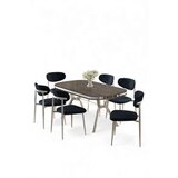 Hanah home Set trpezarijskog stola i stolica (7 delova) Olya Anthracite Chrome | Eponuda.com