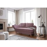 Miuform Prašno rožnat ležalnik iz rebrastega žameta (levi kot) Chic Charlotte – | Shoptok.si