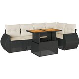  6-dijelni set vrtnih sofa s jastucima crni od poliratana | shoptok.hr