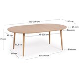 Kave Home Raztegljiva jedilna miza v hrastovem dekorju ø 120 cm Oqui – | Shoptok.si
