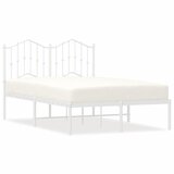  The Living Store Kovinski posteljni okvir z vzglavjem bel 120x190 cm - Posteljni Okvir, (21452223) | Shoptok.si