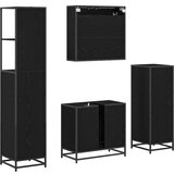 VidaXL set namje&amp;scaron;taja za kupaonicu 4 pcs crni hrast 65 x 33 x 60 cm Slike