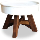 The Living Store Klubska mizica iz trdnega predelanega lesa 60x45 cm bela - Klubska Mizica, (21575009) Cene