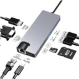 Stars Solutions Adapter USB-C na HDMI/VGA/USB/SD/TF/LAN/PD sivi Cene