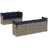 8-dijelni set vrtnih sofa od poliratana s jastucima sivi | shoptok.hr
