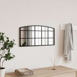 vidaXL Stensko ogledalo črno 60x30 cm obokano železo | Shoptok.si